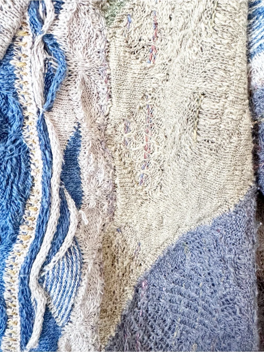 COOGI 90’s Vintage Multicolor Cable-Knit Colorful Cardigan